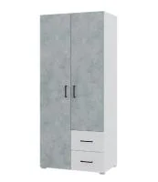 Шкаф Victor (Виктор) 2-х створчатый/2 ящика белый/бетон