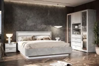 Спальный гарнитур Денвер ателье светлый/белый