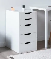Узкий комод 5 ящиков Ингар белый