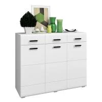 Комод Нэнси NEW (3д+3ящ) белый/белый глянец