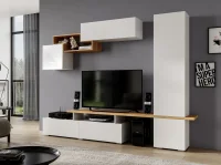 Стенка SkyFree НМ-001 (Скайфри) белый/дуб крафт золотой