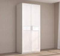 Шкаф 2-створчатый Кэт-4 бодега/caiman белый