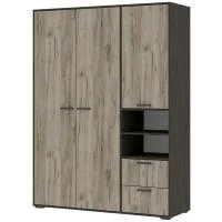 Шкаф 3-х створчатый Эдинбург ШК-03 железный камень/дуб крафт серый