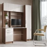 Стол компьютерный №7 ясень шимо темный/шимо светлый