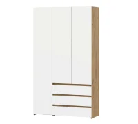 Шкаф комбинированный 3-х створчатый Некст-1 дуб золотой/белый