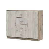 Комод Бася КМ 555 М дуб крафт серый/дуб крафт белый