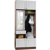 Прихожая Вега-2 ясень шимо темный/рельеф пастель