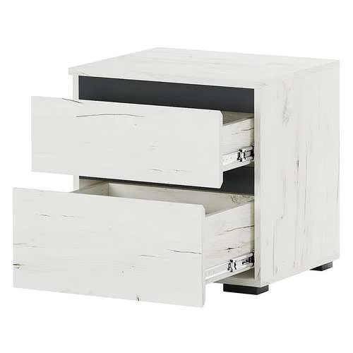 Тумба прикроватная дуб крафт белый/антрацит