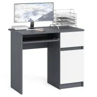 Стол компьютерный МС-1 графит/белый (правый)