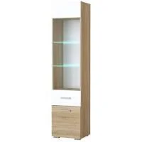 Пенал-витрина Элиза дуб сонома/белый глянец