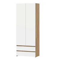 Шкаф 2-х створчатый с ящиками Некст-1 дуб золотой/белый