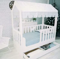 Детская кровать-домик с ящиком