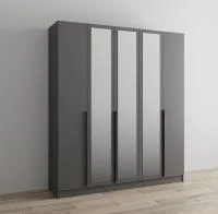 Шкаф Мадрид 2,0 с зеркалом графит серый