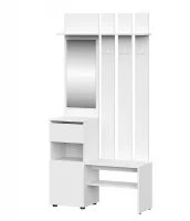 Вешалка с зеркалом Токио белый текстурный