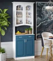 Буфет Констанция 2-х створчатый белый/джинс