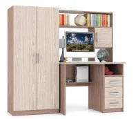 Компьютерный стол со шкафом СК-9 ясень шимо темный/ясень шимо светлый