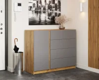 Комод Бостон КМ-001 дуб крафт золотой/серый шифер