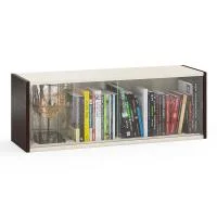 Полка книжная со стеклом КН 01 венге/дуб молочный