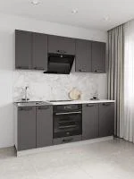 Кухонный гарнитур Ройс 2м графит софт