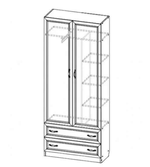 Шкаф 2-х створчатый Вега NEW Girl