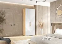 Шкаф 2-х створчатый Ирис 900 браш вайт/дуб крафт