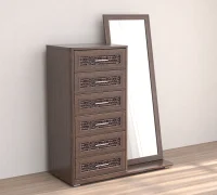 Комод 6 ящиков с зеркалом Кэт-4 венге/caiman темный