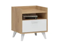 Тумба прикроватная Ирис ТБ-01 дуб крафт золотой/белый