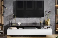 Тумба ТВ Монтана тип 1 белый/ателье темный глянец