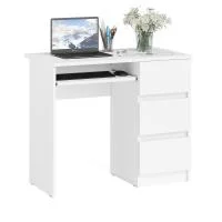 Стол компьютерный три ящика МС-6 белый (правый)