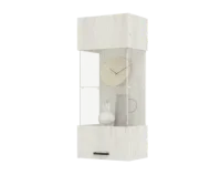 Шкаф навесной Алтея стекло дуб крафт белый