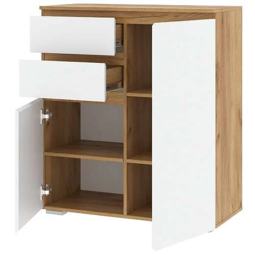 Тумба Гретта 2С2Я дуб крафт золотой/белый