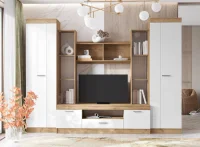 Гостиная Атлантида-6 дуб крафт/белый глянец