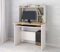 Компьютерный стол Грета-2 белый/дуб крафт золотой