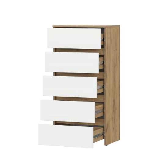 Комод 5 ящиков Некст-1 дуб золотой/белый