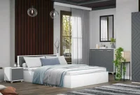 Кровать Копенгаген 160 белый/серый графит