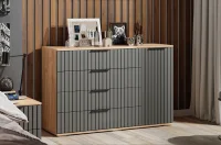 Комод комбинированный Хилтон дуб крафт золотой/графит матовый