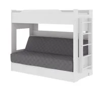 Кровать двухъярусная с диван-кроватью белый