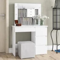 Стол косметический с подсветкой Сура белый