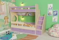 Кровать двухъярусная Юниор-1 дуб молочный/ирис