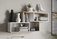 Полка настенная тип 4 дуб сонома/белый Полка настенная тип 4 дуб сонома/белый