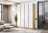 Шкаф 4-х створчатый Келвин 1600 дуб крафт/белый глянец