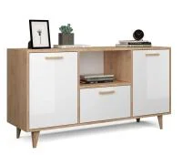 Тумба Эго Т-2 (НГ) дуб крафт золотой/белый глянец