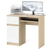 Стол компьютерный МС-1 дуб сонома/белый (левый)