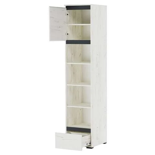 Пенал Гретта 1С1Я дуб крафт белый/антрацит