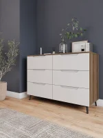 Комод Роза 1300 орех франклин/белый софт тренто