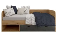 Кровать Грейс LOZ90 без мягких элементов дуб наварра/графит