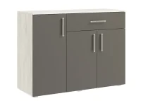 Комод Фиеста NEW 1 ящ 3 двери графит/дуб крафт белый