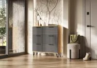 Обувница Флэш 1000 браш графит/дуб крафт