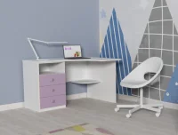 Угловой письменный стол Кадет белый/ирис