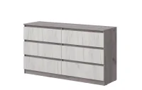 Комод Соната №5 1400 дуб крафт серый/дуб крафт белый